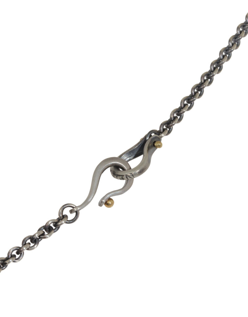 4mm Chain in Oxidized Silver with Handmade Clasp - 24"