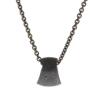 Axe Necklace in Oxidized Silver