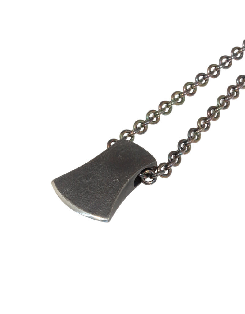 Axe Necklace in Oxidized Silver