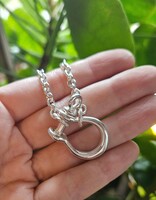 Shackle on Chain Necklace in Silver