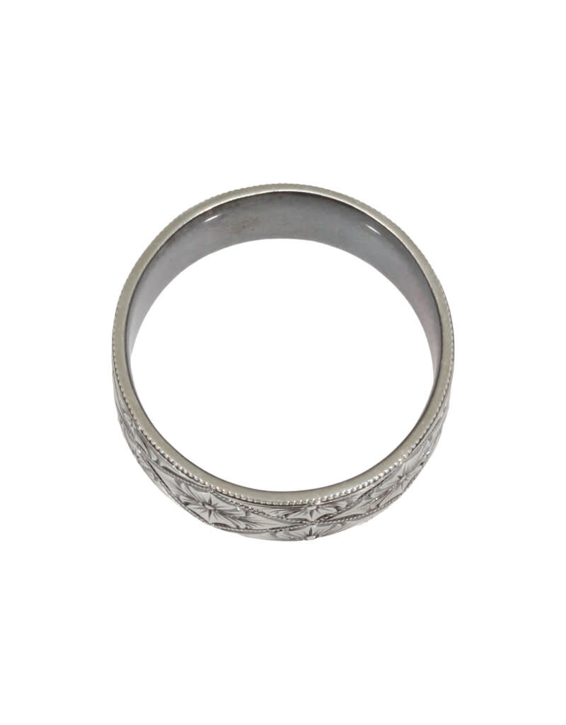 Wide Engraved Band in Silver