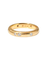 Half Round Band in 22k Gold with 9 White Diamonds
