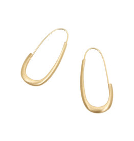 Oval Katachi Hoop Earrings in 18k Yellow Gold
