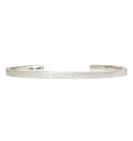 Tapered Sand Edge Cuff Bracelet in Silver