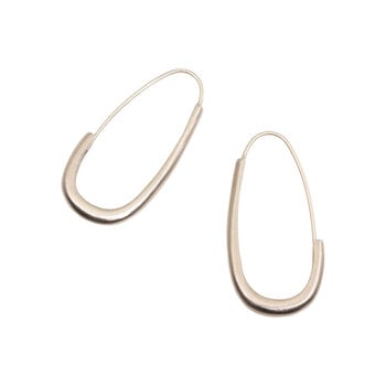 Oval Katachi Hoop Earrings in 14k Palladium White Gold