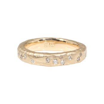 Celestial Ring in 14k Gold with White and Cognac Diamonds
