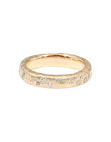 Celestial Ring in 14k Gold with White and Cognac Diamonds