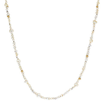 Keshi Pearl Necklace with 18k Gold Beads and Clasp