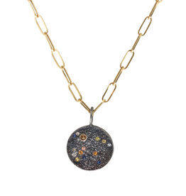 Constellation of Aquarius Necklace with Caramel Candy Sapphires