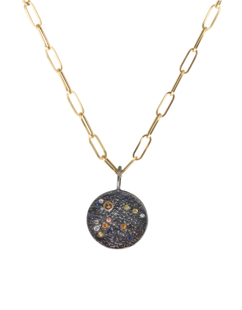 Constellation of Aquarius Necklace with Caramel Candy Sapphires