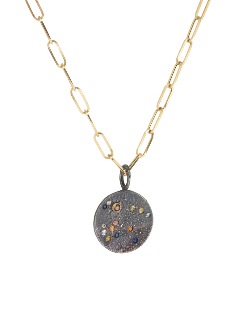 Constellation of Aquarius Necklace with Caramel Candy Sapphires