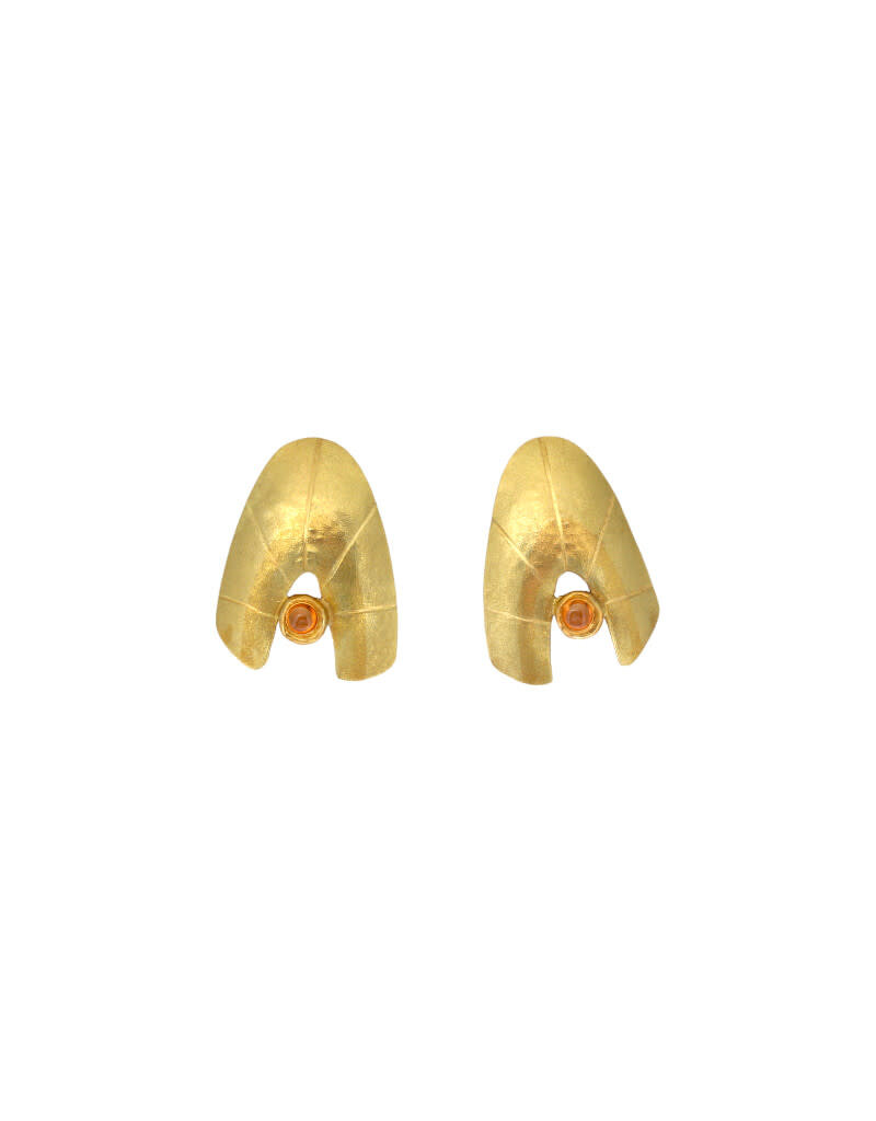 Big Sur Goldsmiths Orange Sapphire Earrings in 22k Gold