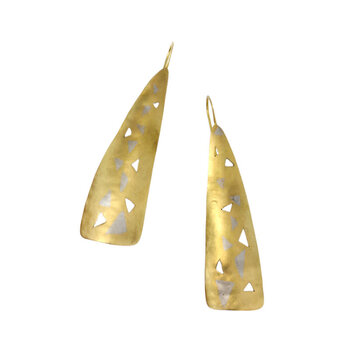 Big Sur Goldsmiths Fused Triangle Earrings in 18k Gold and Platinum