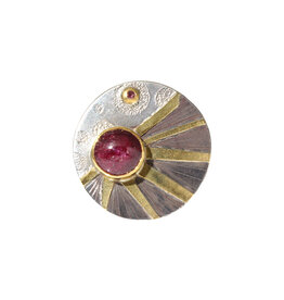 Big Sur Goldsmiths Star Ruby and Pink Sapphire Ring in 22k Gold and Silver