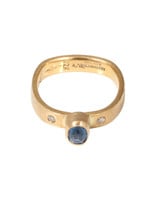 Big Sur Goldsmiths Cobalt Blue Spinel Ring in 22k Gold with Champagne Diamond