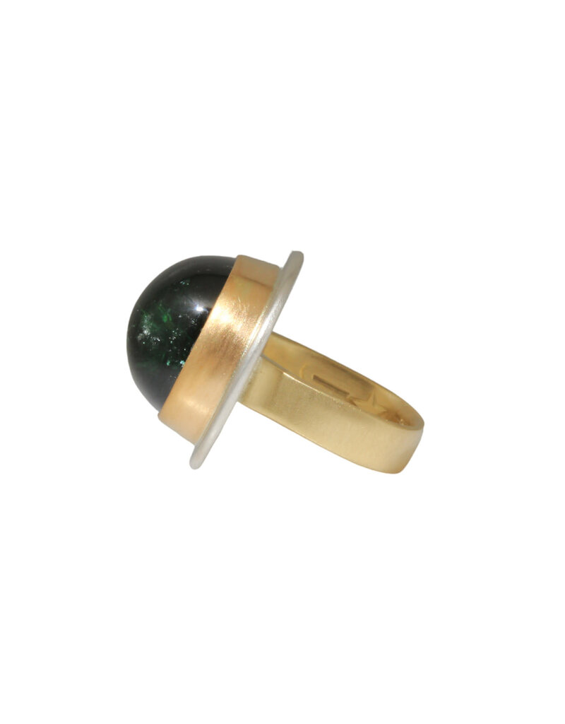 Big Sur Goldsmiths Green Tourmaline Ring in 22k, 18k Gold and Silver
