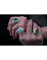 Big Sur Goldsmiths Green Tourmaline Ring in 22k, 18k Gold and Silver