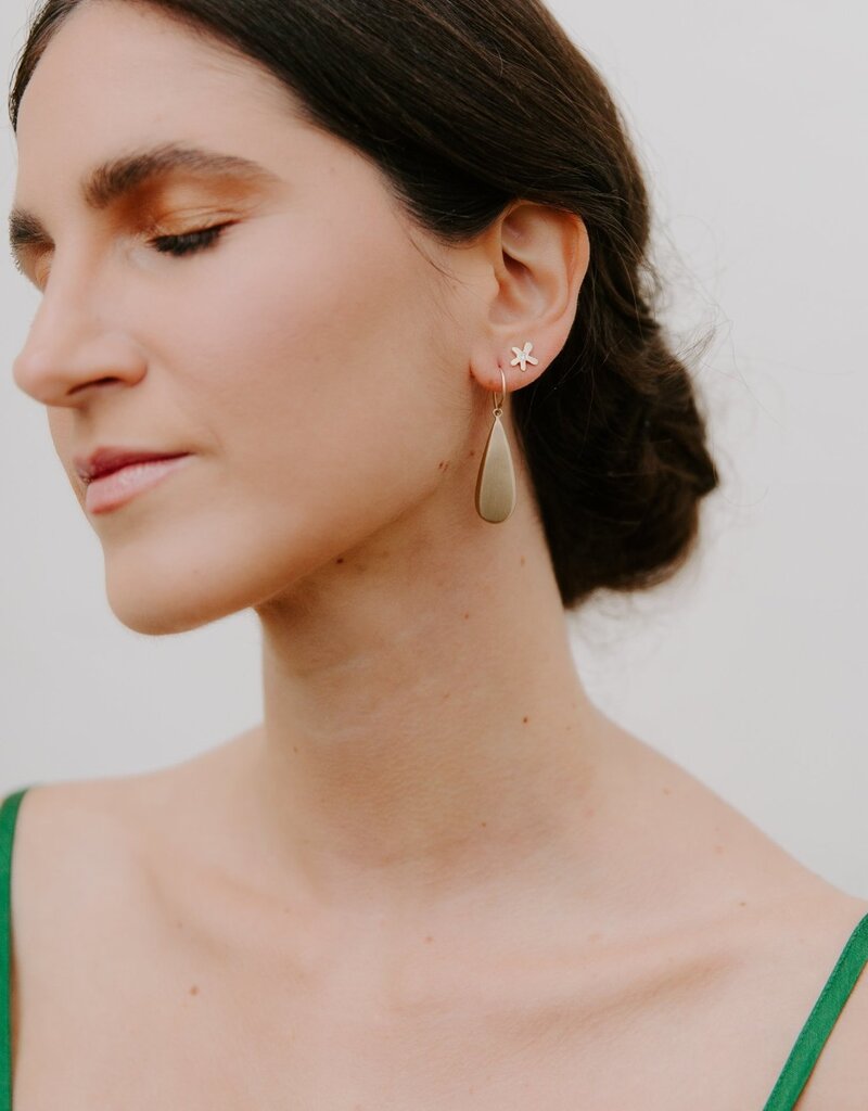 Lisa Ziff Level Headed Tear Drop Earrings in 10k Gold