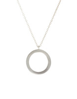 Open Circle Pendant in Brushed Silver
