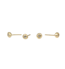 Single Rosecut Diamond Post Earring in 18k