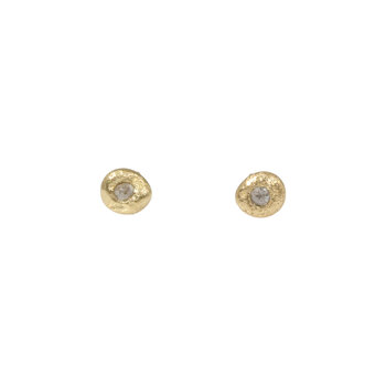 Single Rosecut Diamond Post Earring in 18k