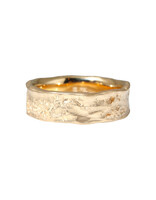 Flared Edge Topography Band in 14k Gold