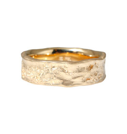 Flared Edge Topography Band in 14k Gold