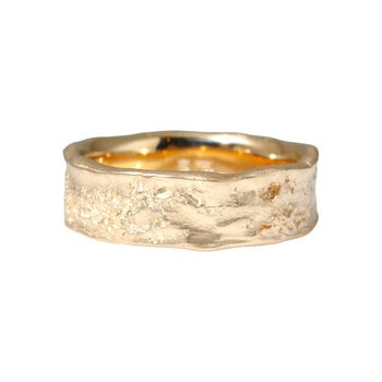 Flared Edge Topography Band in 14k Gold