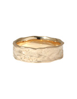 Flared Edge Topography Band in 14k Gold