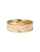 Flared Edge Topography Band in 14k Gold