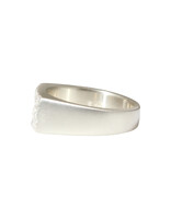 Topography Signet Ring in Brushed  Silver