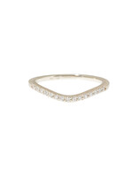 Curved Diamond Pave Set Nest Ring in 14k White Gold