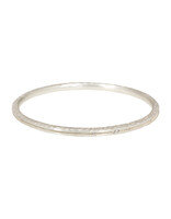 Channel Bangle in Brushed Silver with 9 White Sapphires