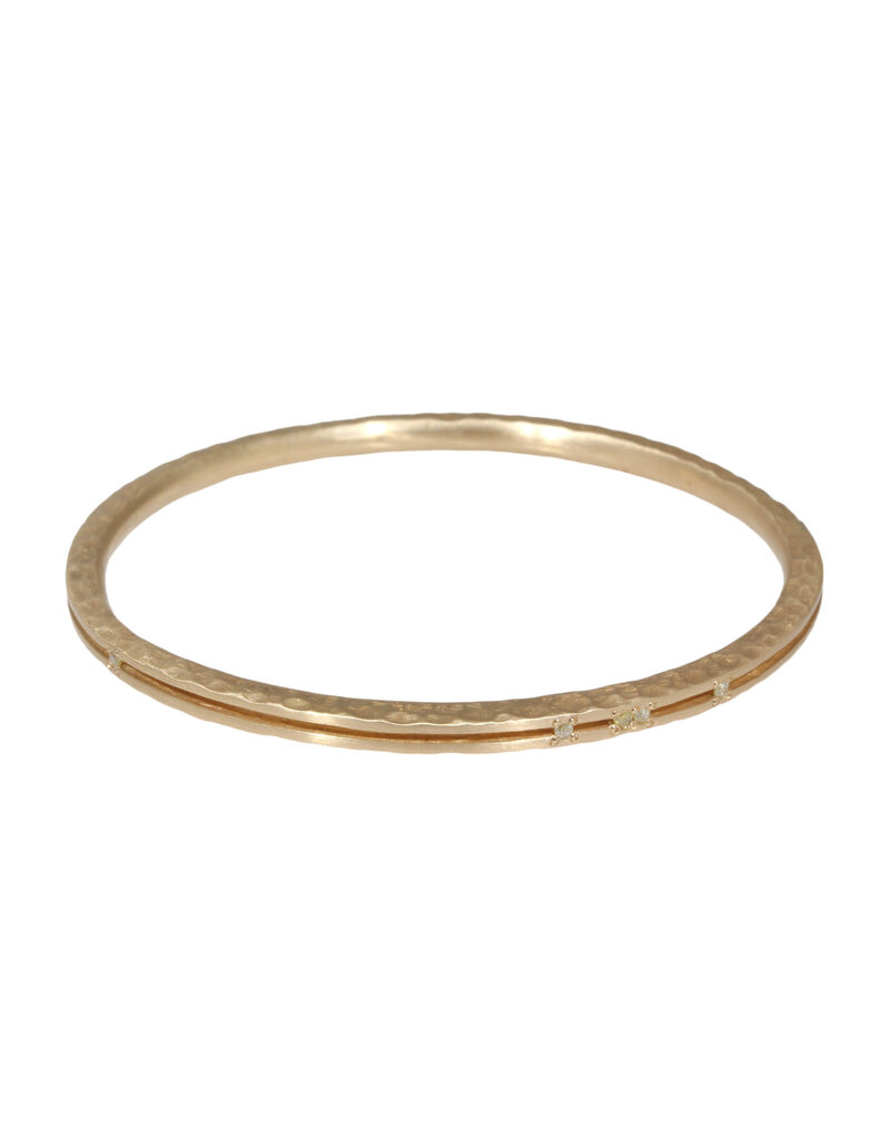Channel Bracelet in Ancient Bronze with 9 Yellow Diamonds - XL