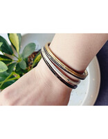 Channel Bracelet in Ancient Bronze with 9 Yellow Diamonds - XL