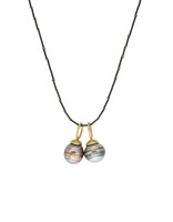 Circled Tahitian Baroque Pearl Pendant with 18k Gold Bail