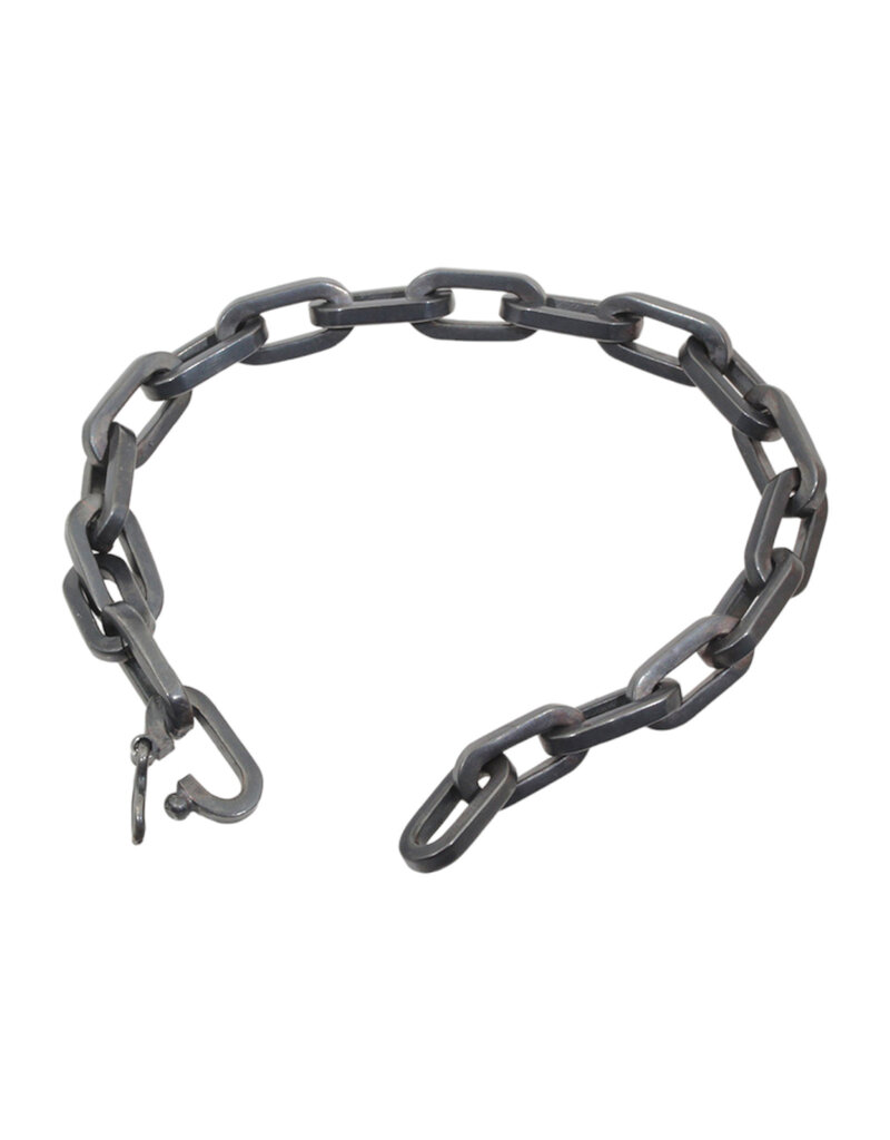 Chunky Paperclip Chain Bracelet in Oxidized Silver