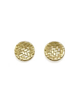 Sugar Brick Butter Cup Earrings with Diamonds in 18k Gold