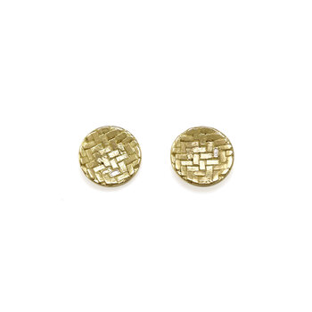 Sugar Brick Butter Cup Earrings with Diamonds in 18k Gold