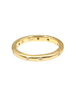 2.5mm Modeled Ring in 18k Yellow Gold with White Diamonds