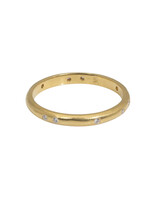 2.25 mm Modeled Band in 18k Yellow Gold with White Diamonds