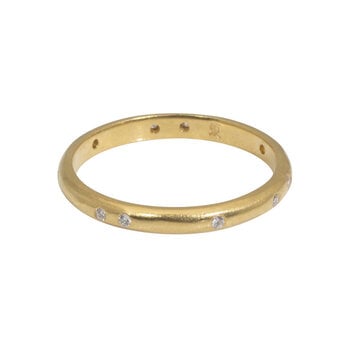 2.25 mm Modeled Band in 18k Yellow Gold with White Diamonds