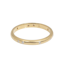 2.25 mm Modeled Band in 14k Yellow Gold with White Diamonds