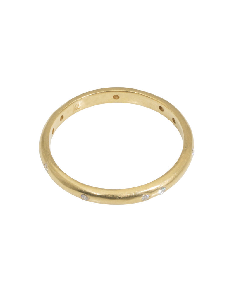 2.25 mm Modeled Band in 14k Yellow Gold with White Diamonds