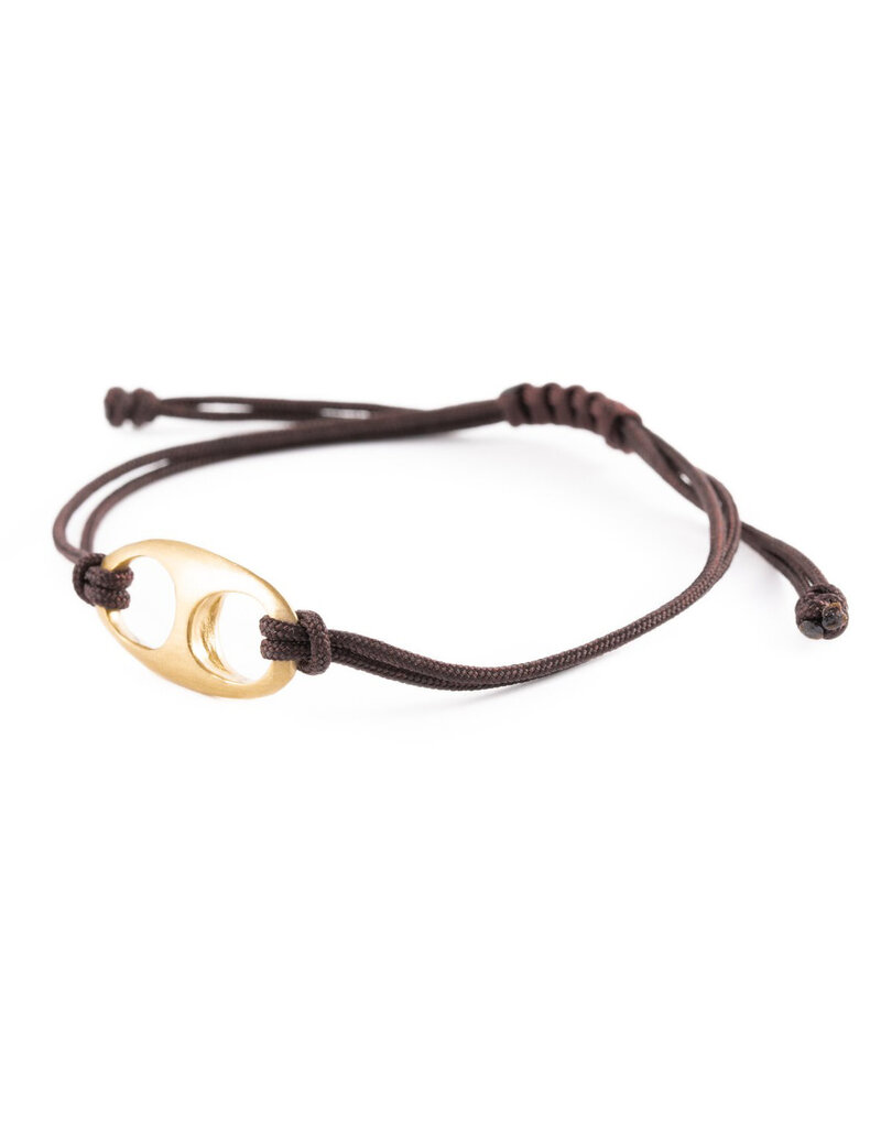 Lisa Ziff Marina Link Bracelet in 10k Gold and Cord