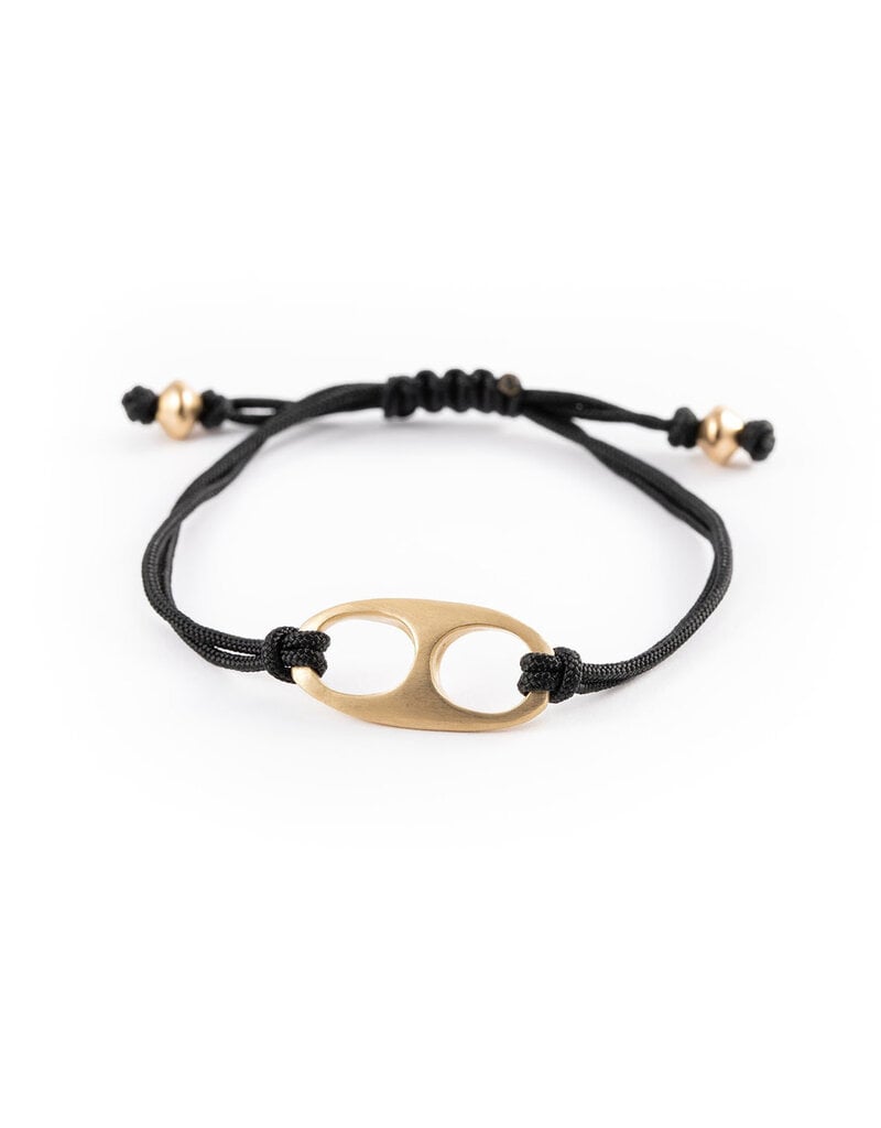 Lisa Ziff Marina Link Bracelet in 10k Gold and Cord