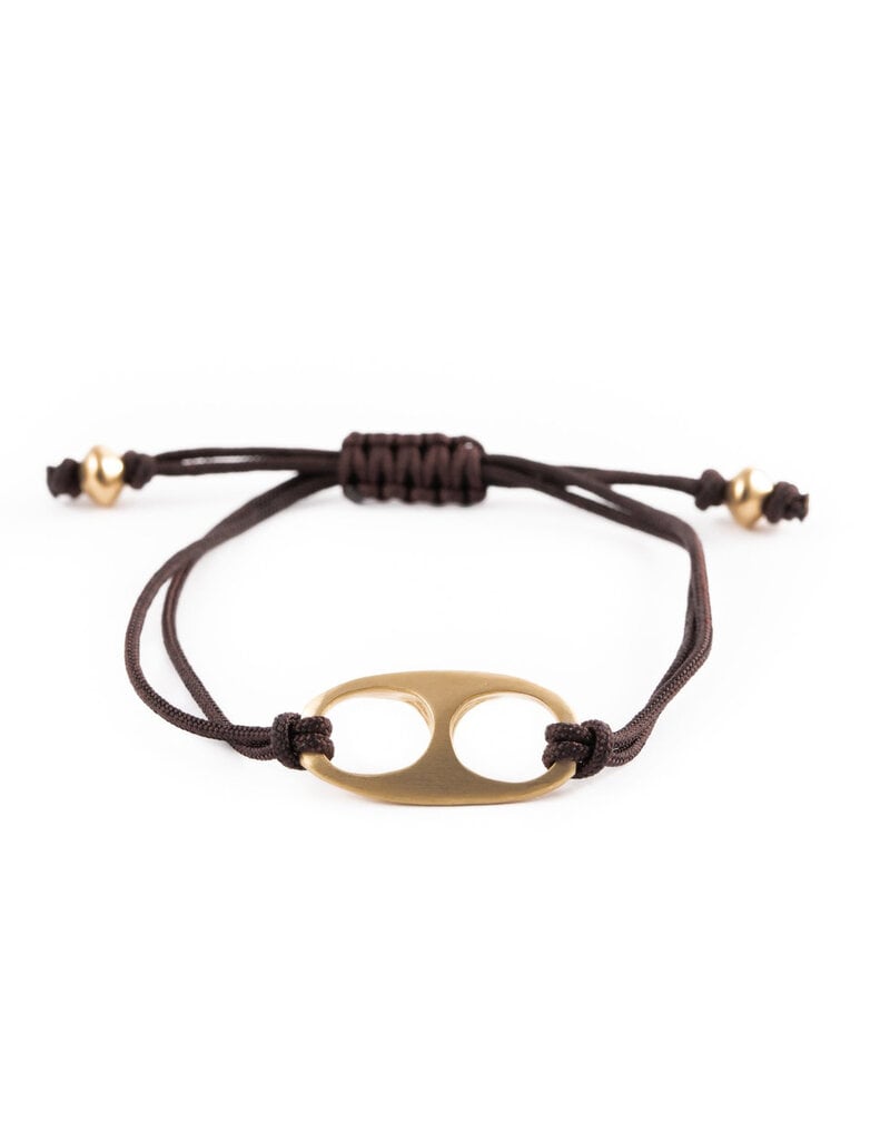 Lisa Ziff Marina Link Bracelet in 10k Gold and Cord