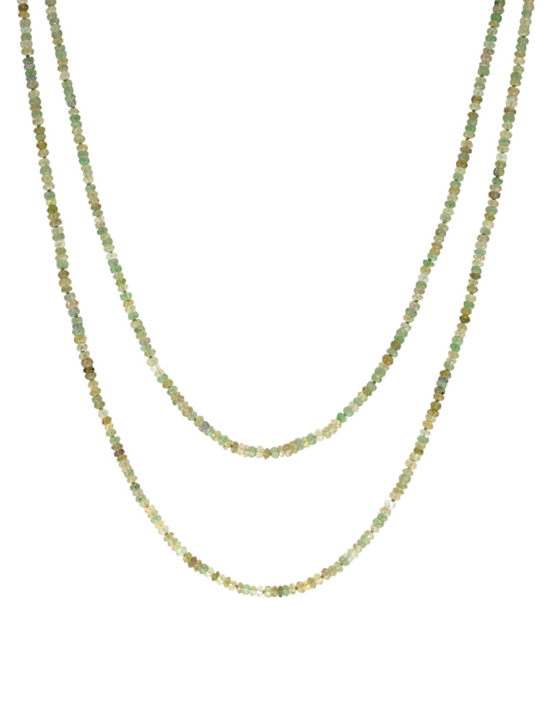 Lichen Bead Necklace with 18k Gold Clasp - 39.5"