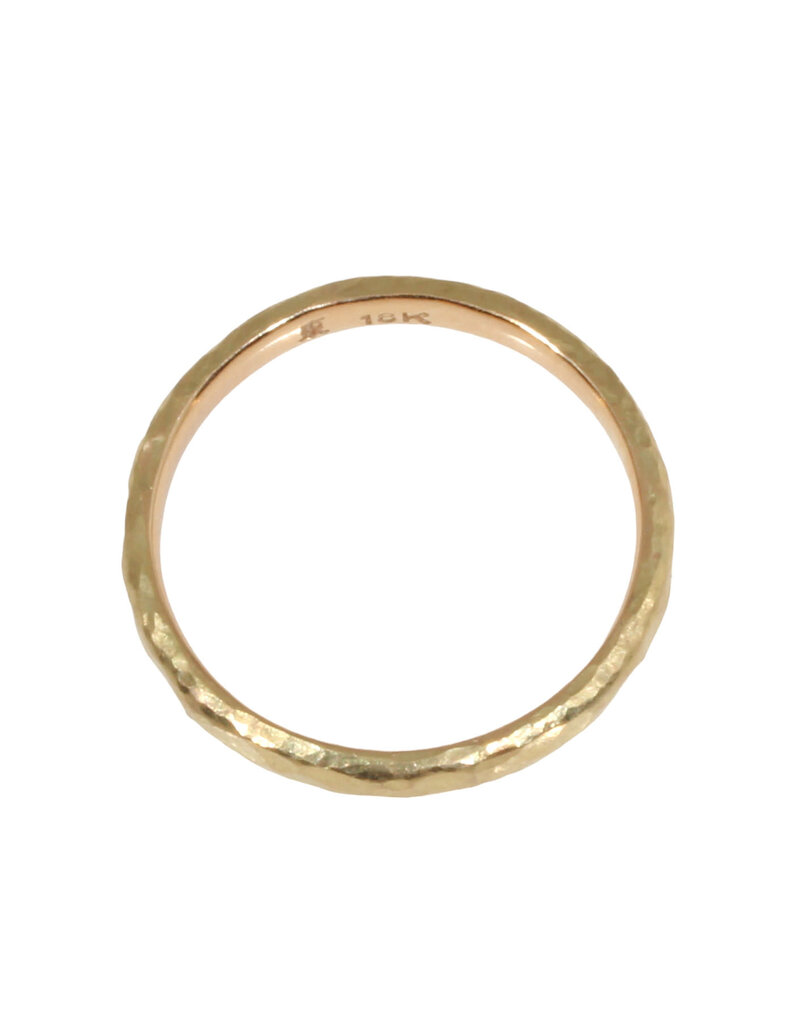 2.75 mm Hammered Band in 18k Yellow Gold