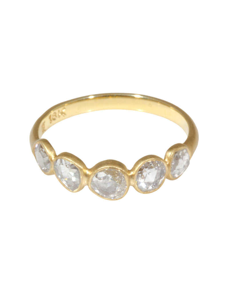Five Rosecut Diamond Ring in 18k Gold